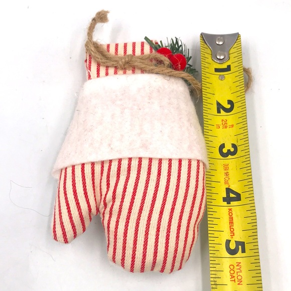 Farmhouse Red/White Plaid Mitten/Sack Ornament Bundle Set of 2 - Picture 5 of 8